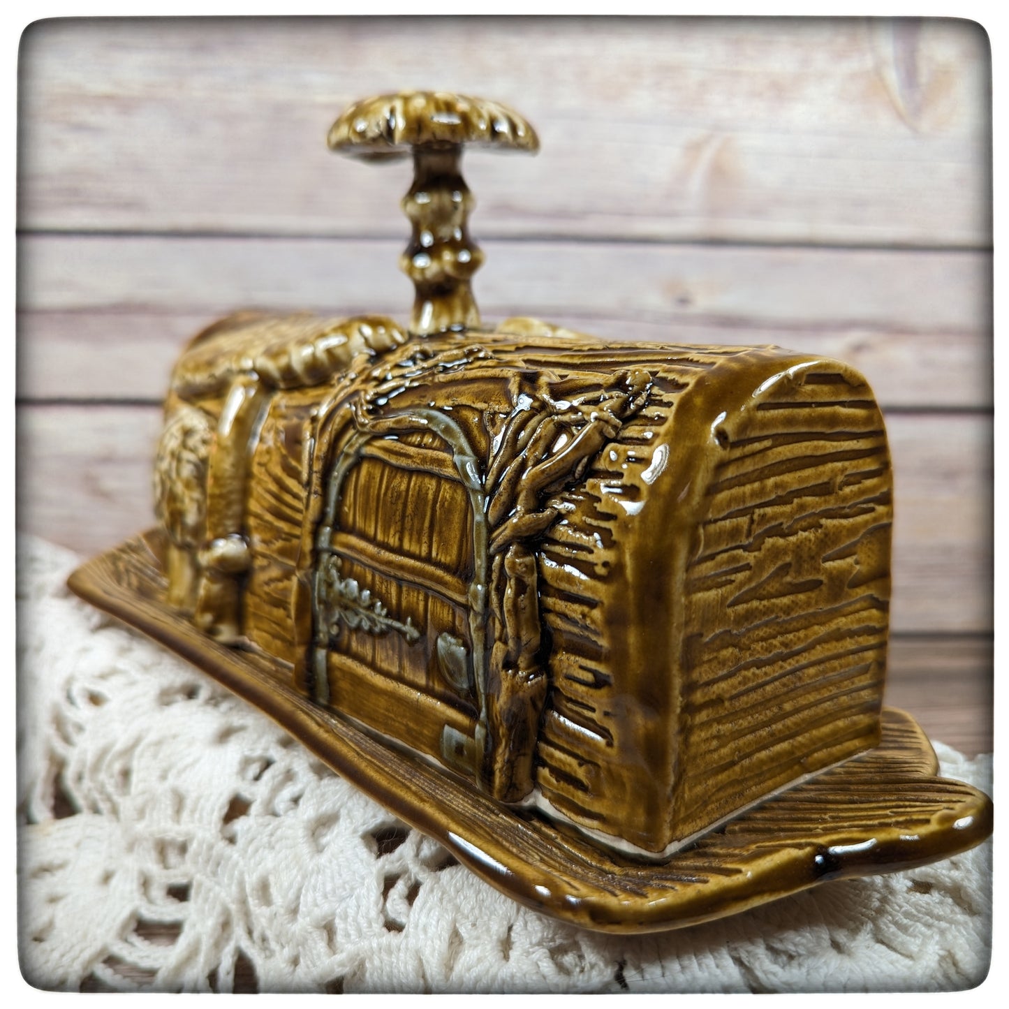 Butter Dish (Fairy Door and Mushrooms)