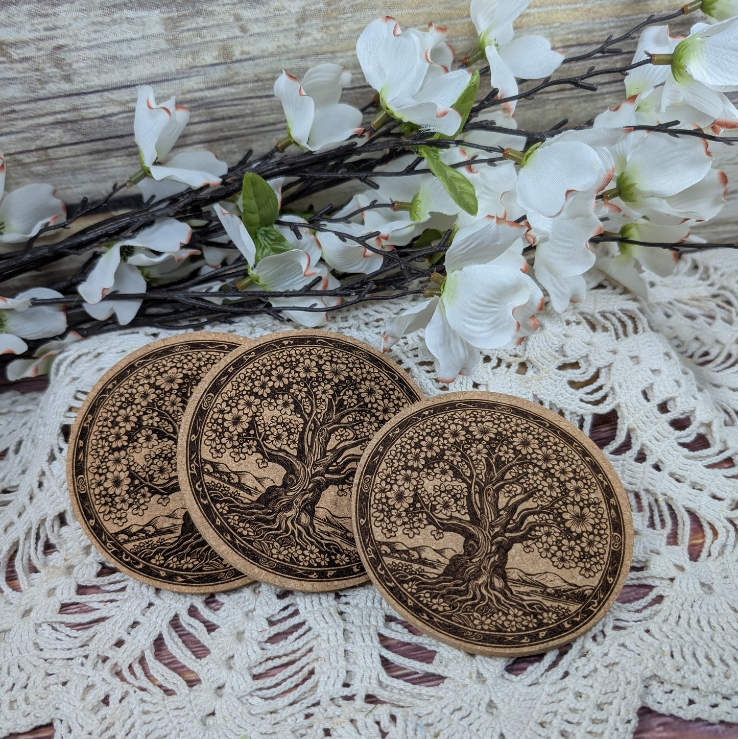 Tree of Life cork coaster