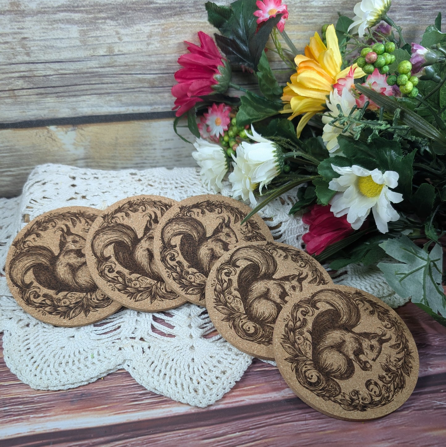 Squirrel cork coaster