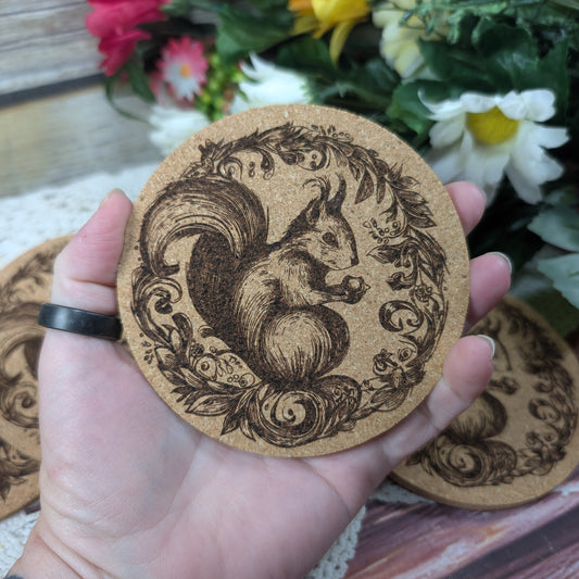 Squirrel cork coaster