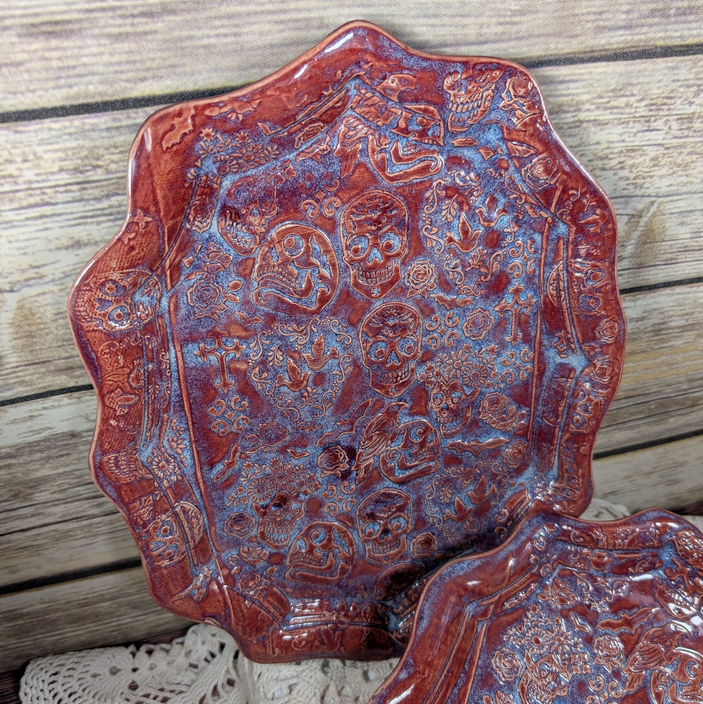 Large oval tray (skulls and sugar skulls)