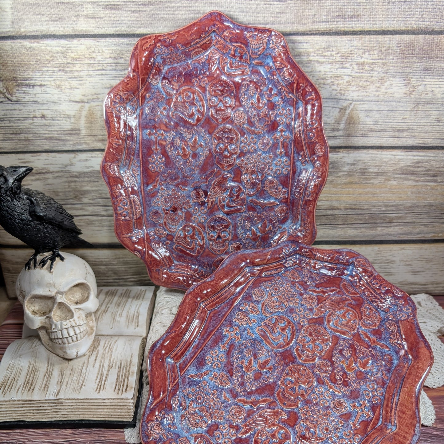 Large oval tray (skulls and sugar skulls)