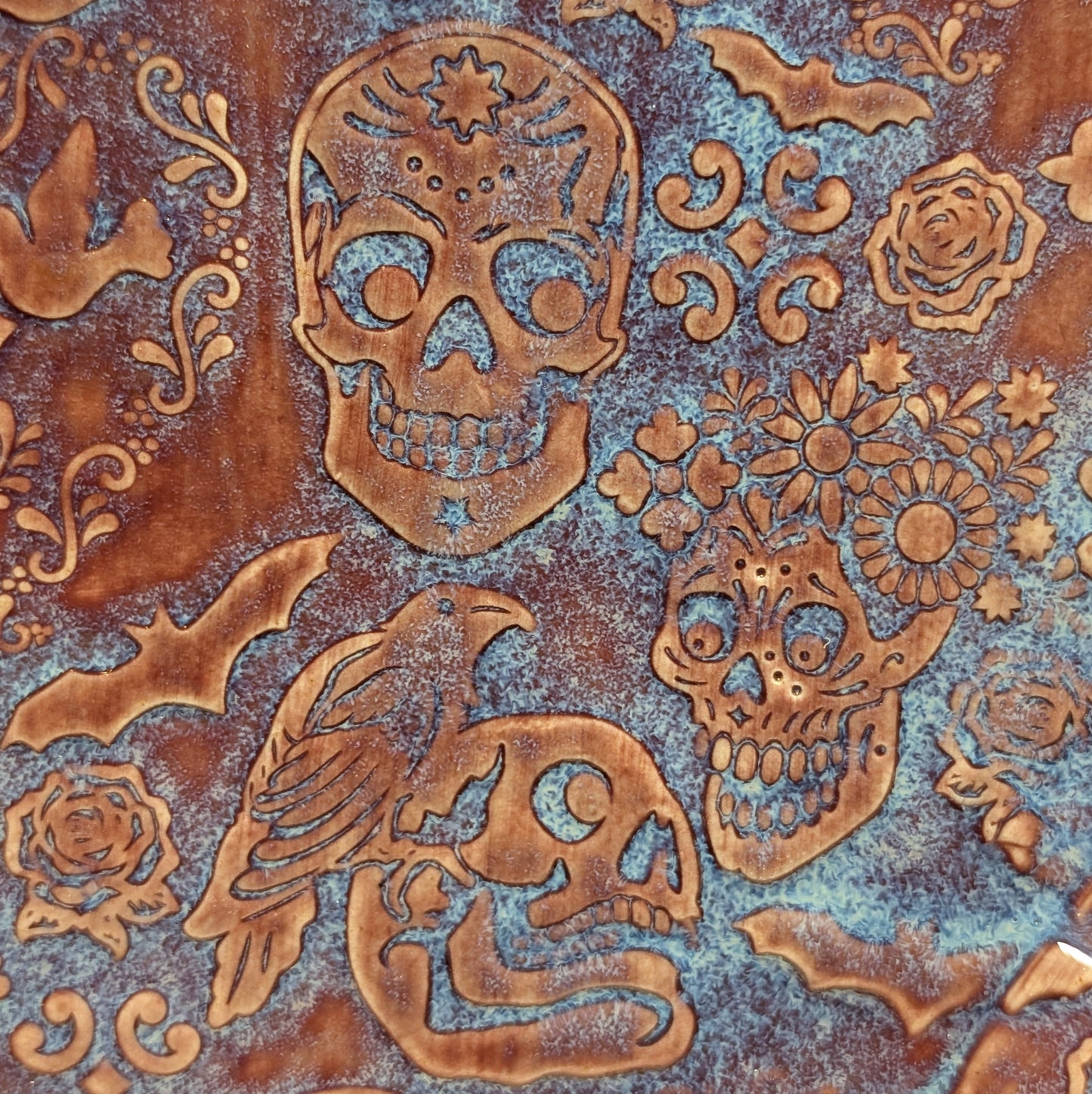 Large oval tray (skulls and sugar skulls)