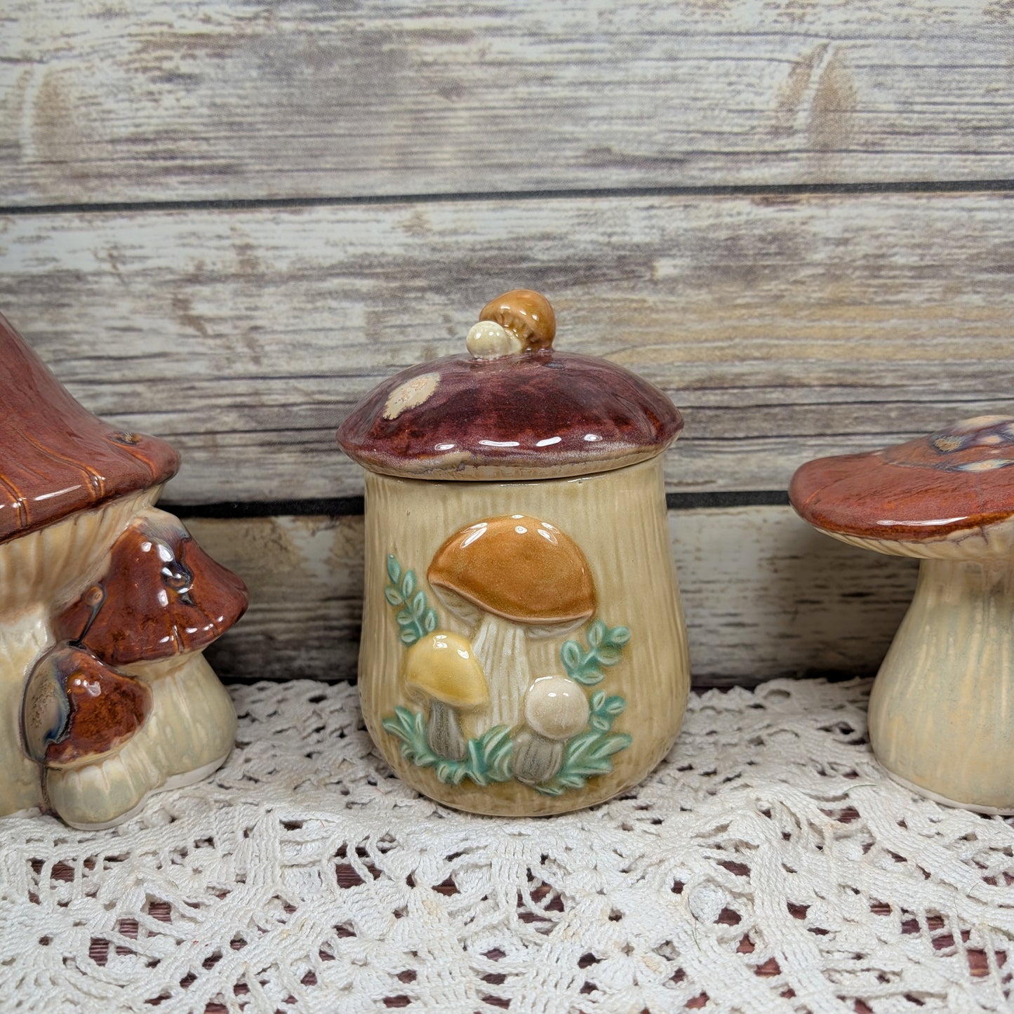 Retro Mushroom Canister Set (made-to-order, 6-8 weeks)