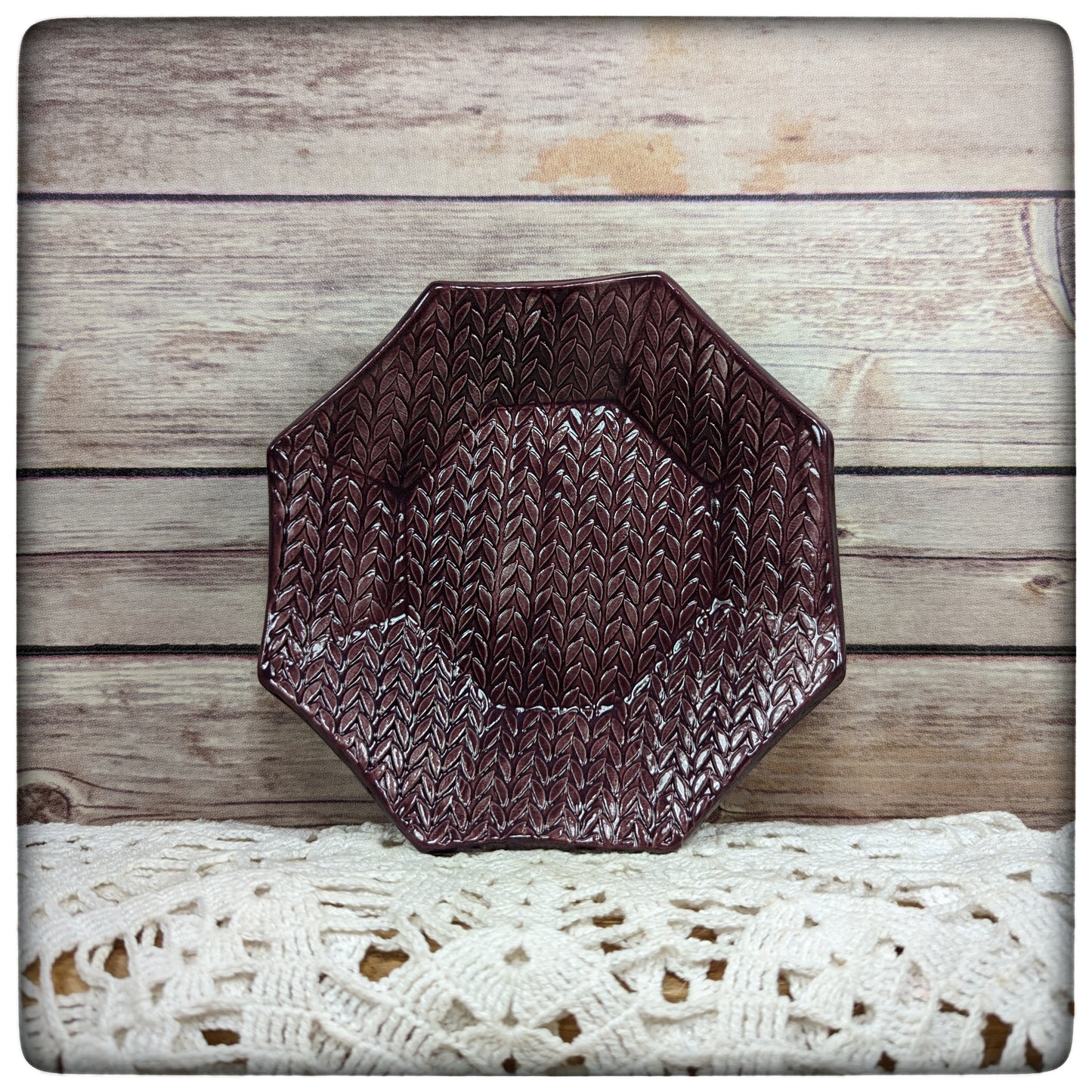 Knit Stitch octagon dish (5.5 inch)