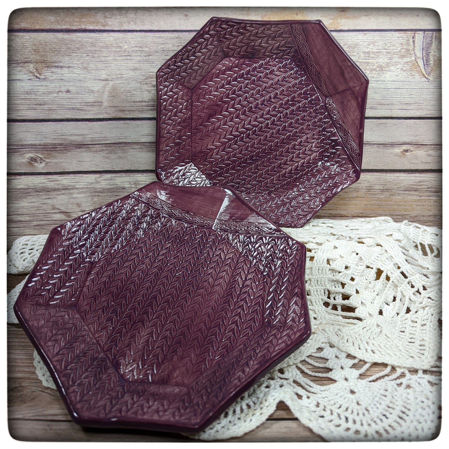 Knit Stitch octagon dish (7 inch)