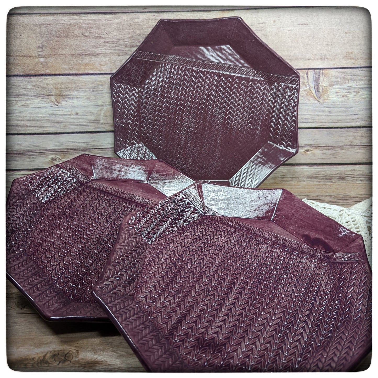 Knit Stitch octagon dish (9 inch)
