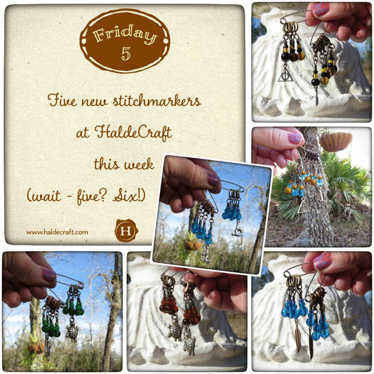 Five new stitch markers at HaldeCraft this week. Wait, five? Six!