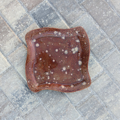 Sunflower swoopy square plate (10 inch)
