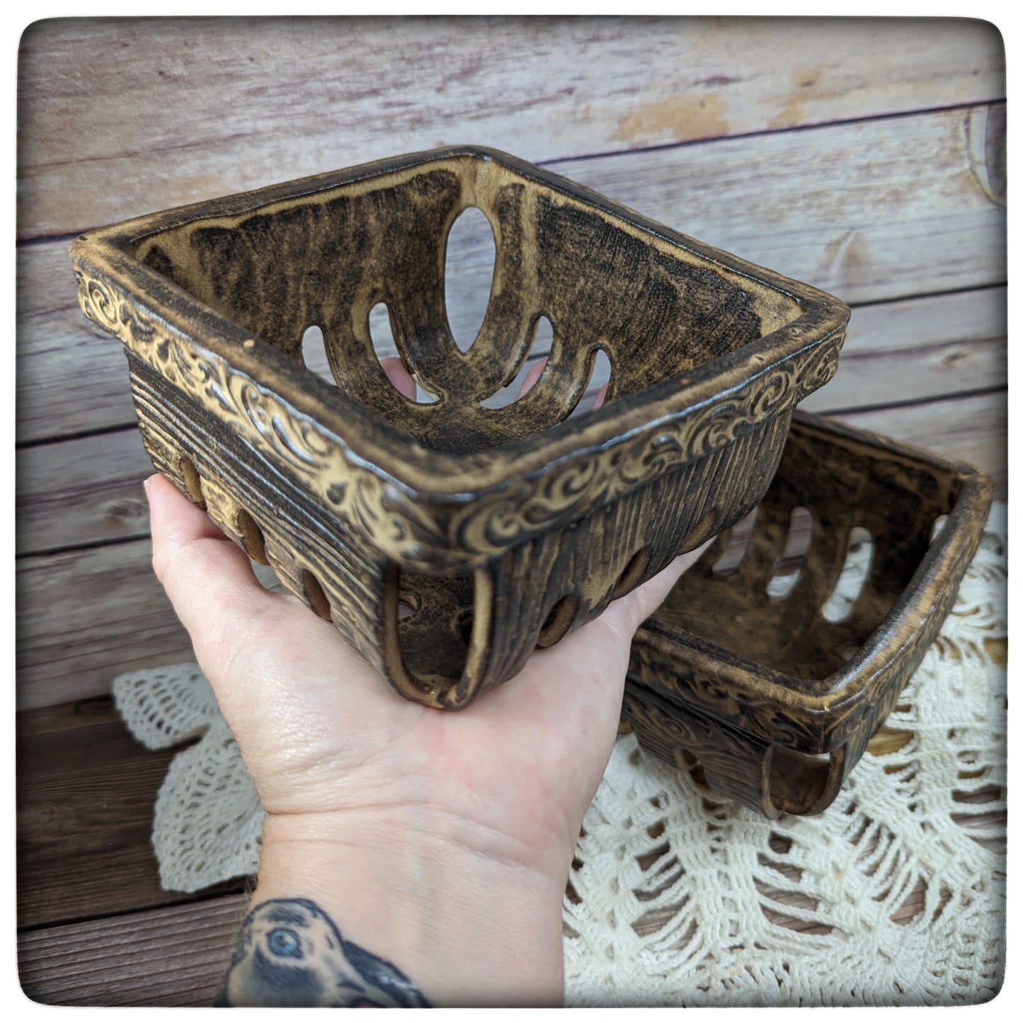 Wood Grain Berry basket