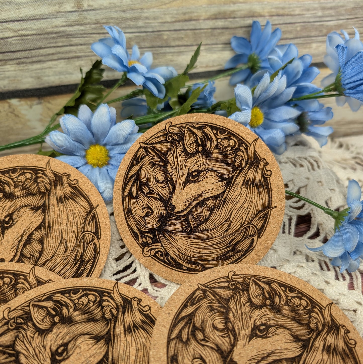 Fox cork coaster