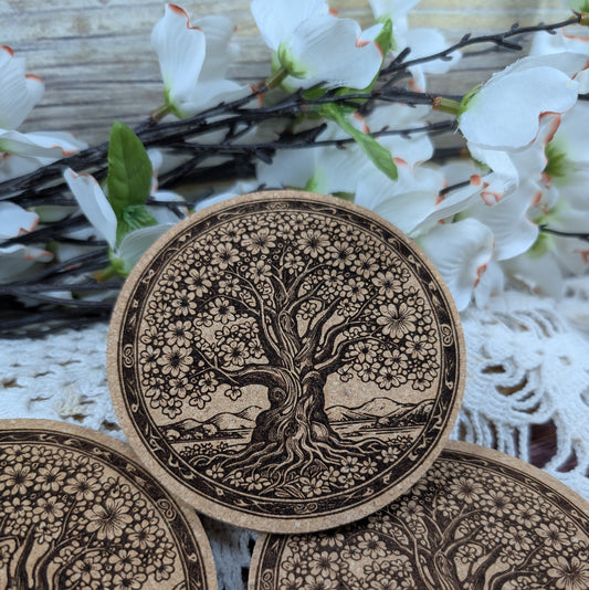 Tree of Life cork coaster
