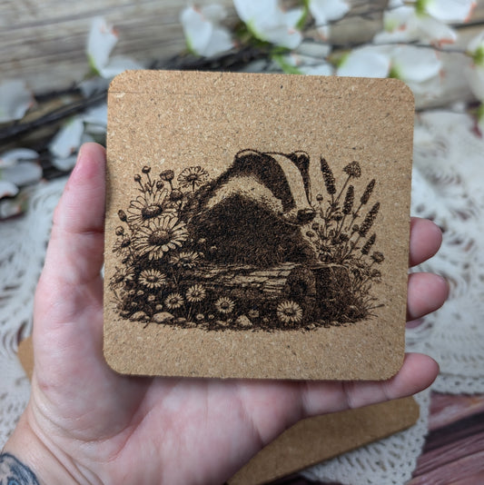 Badger cork coaster