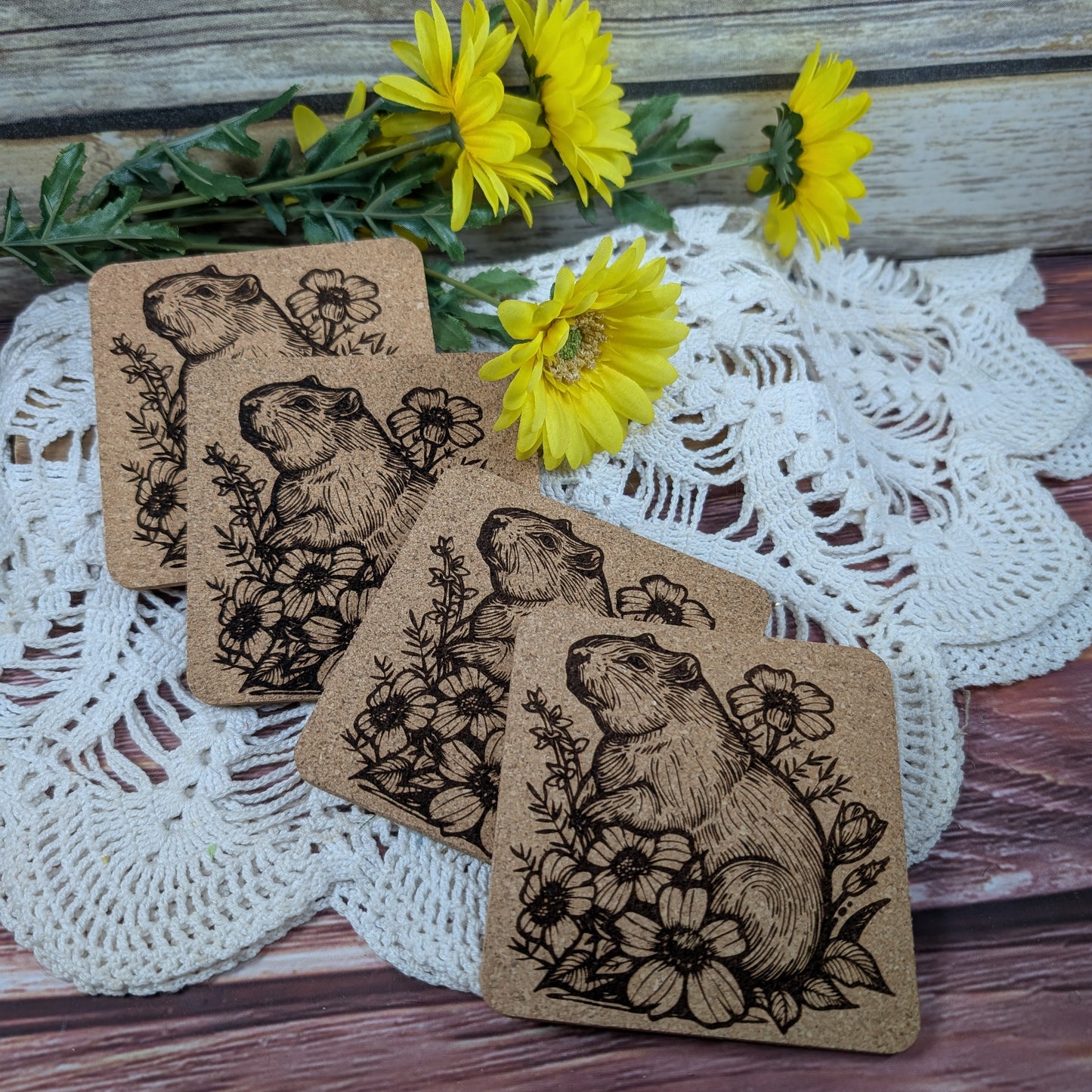 Capybara cork coaster