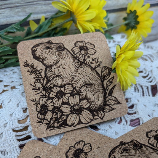 Capybara cork coaster