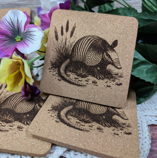 Armadillo cork coaster