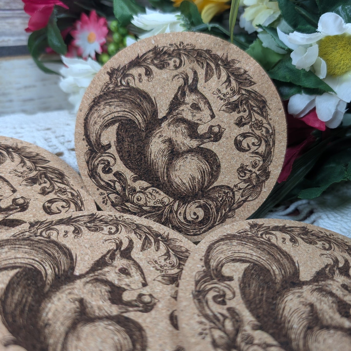 Squirrel cork coaster