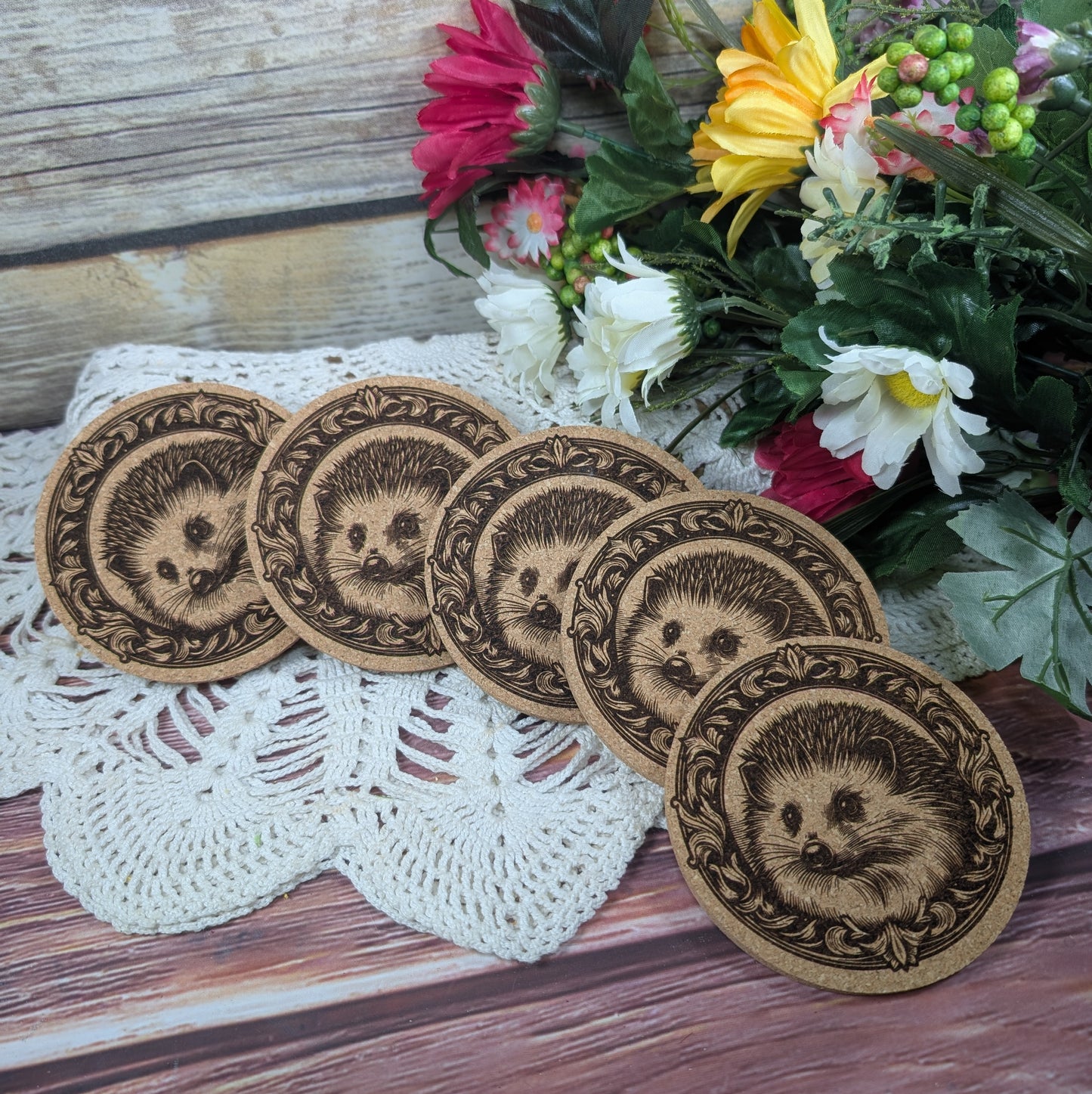 Hedgehog cork coaster