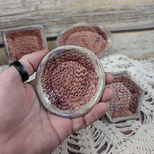 Tiny Trinket dish (knit stitch)