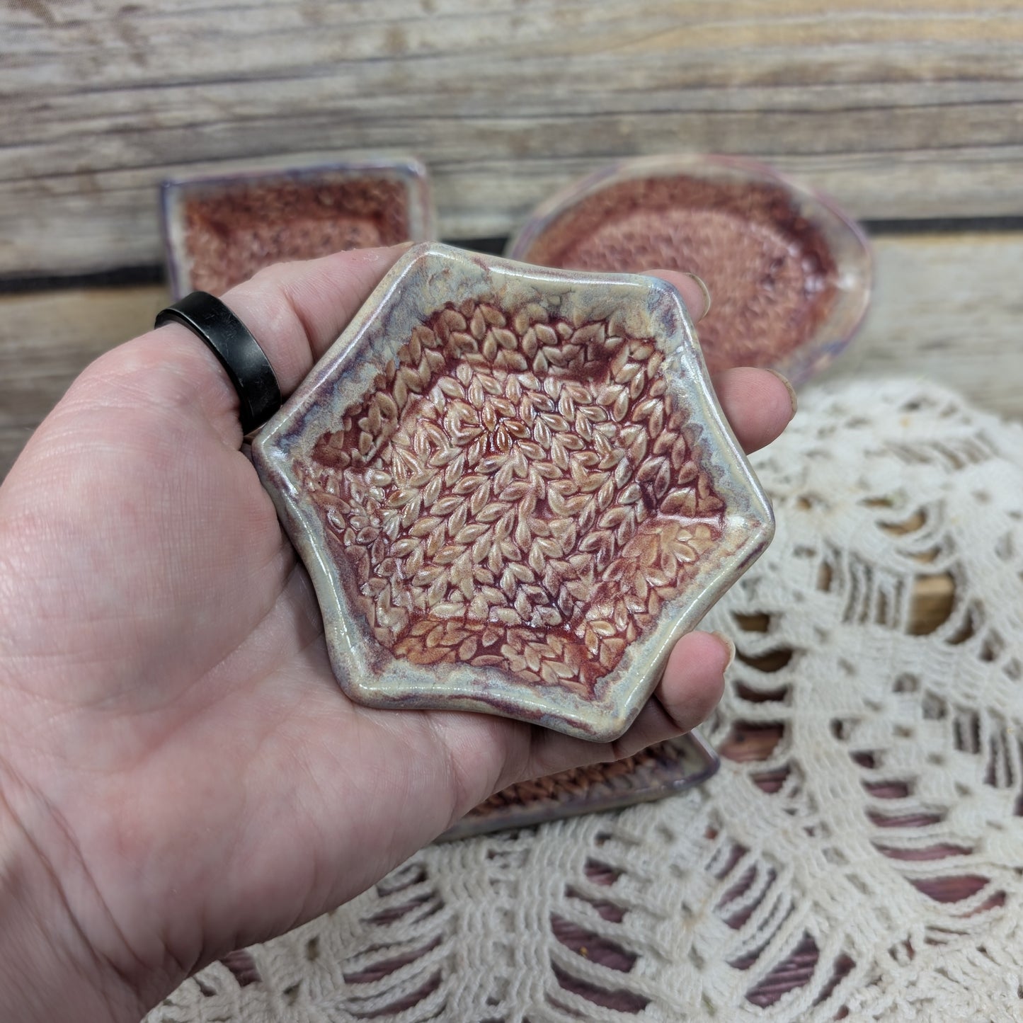 Tiny Trinket dish (knit stitch)