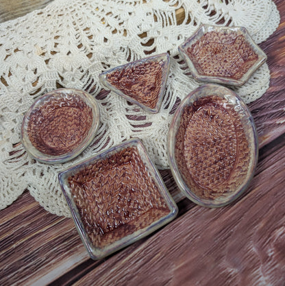 Tiny Trinket dish (knit stitch)