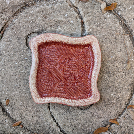 Knit Stitch swoopy square plate (9 inch)