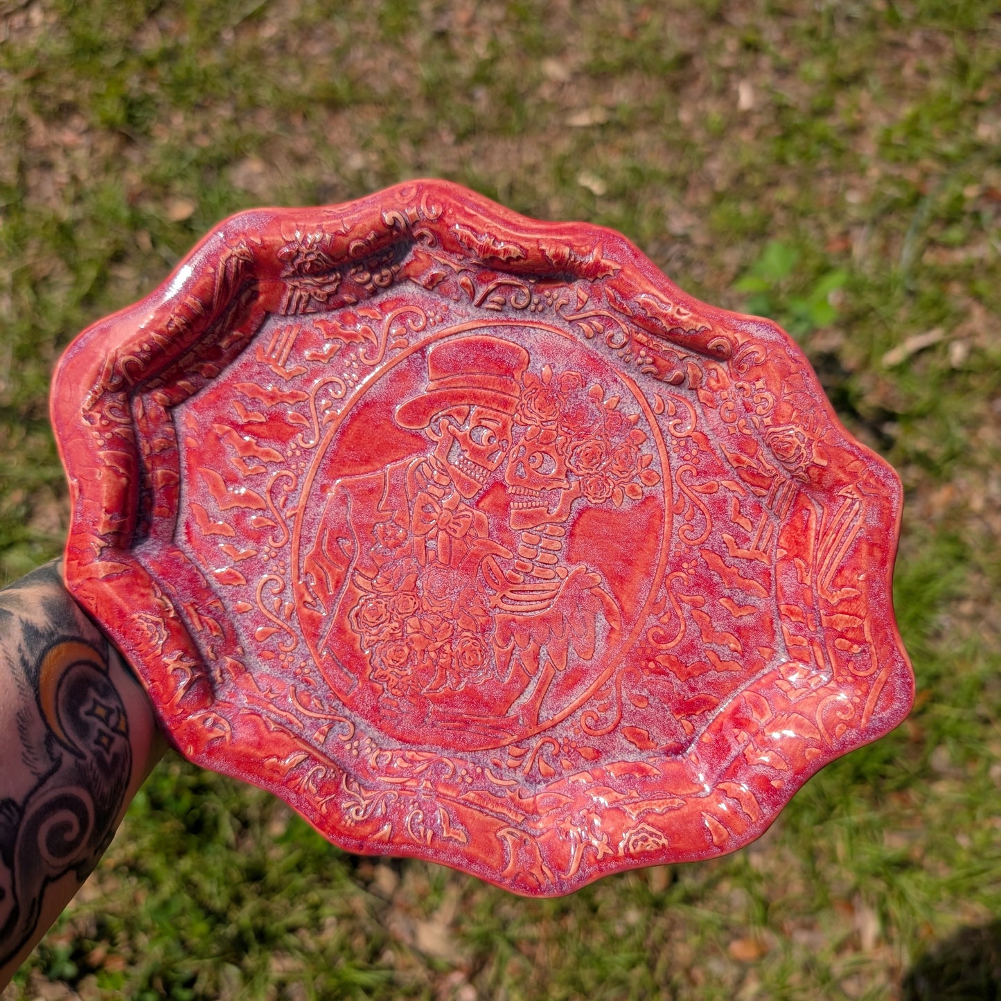 Small oval tray (Calavera couple)