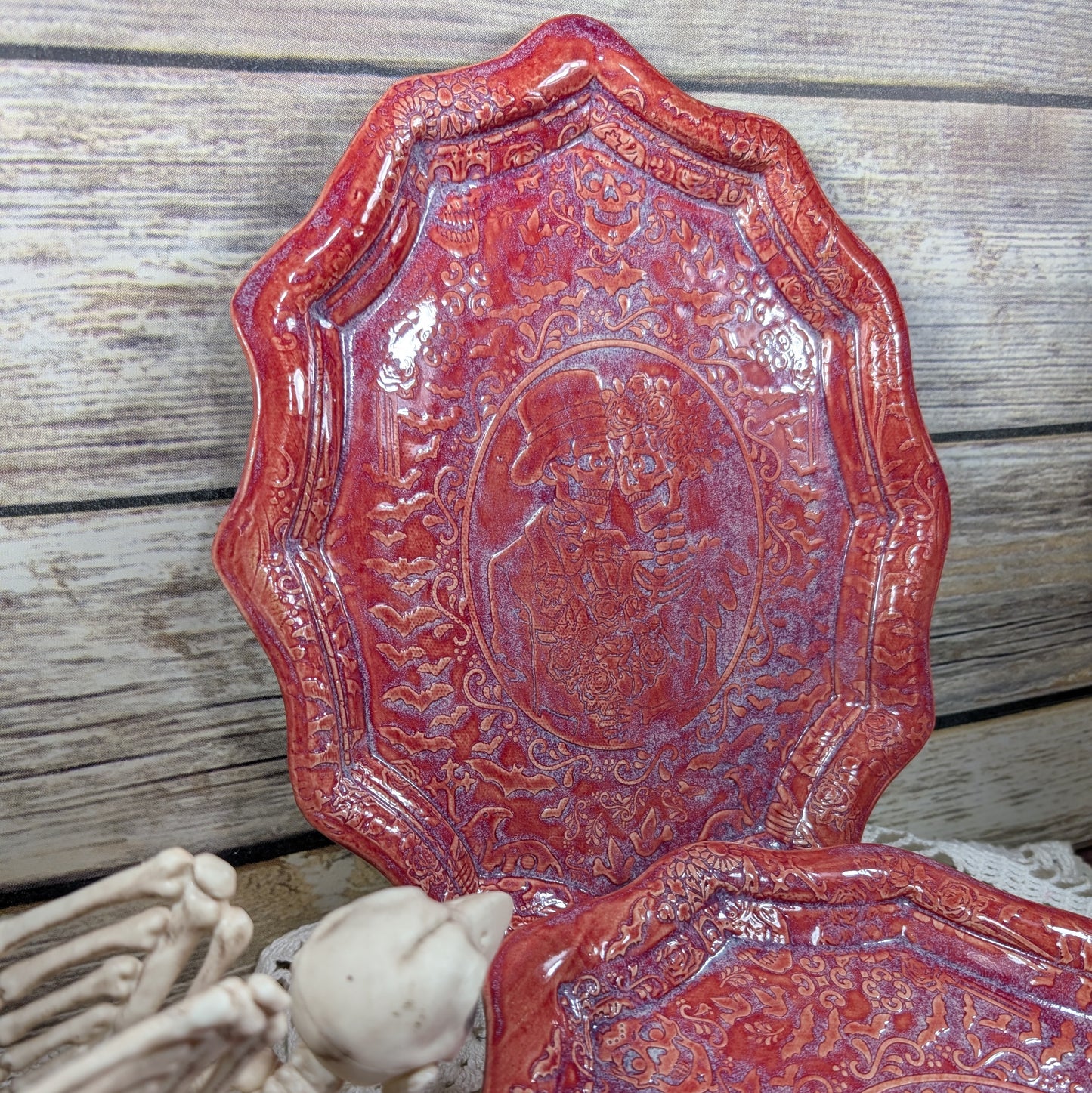 Large oval tray (Calavera couple)
