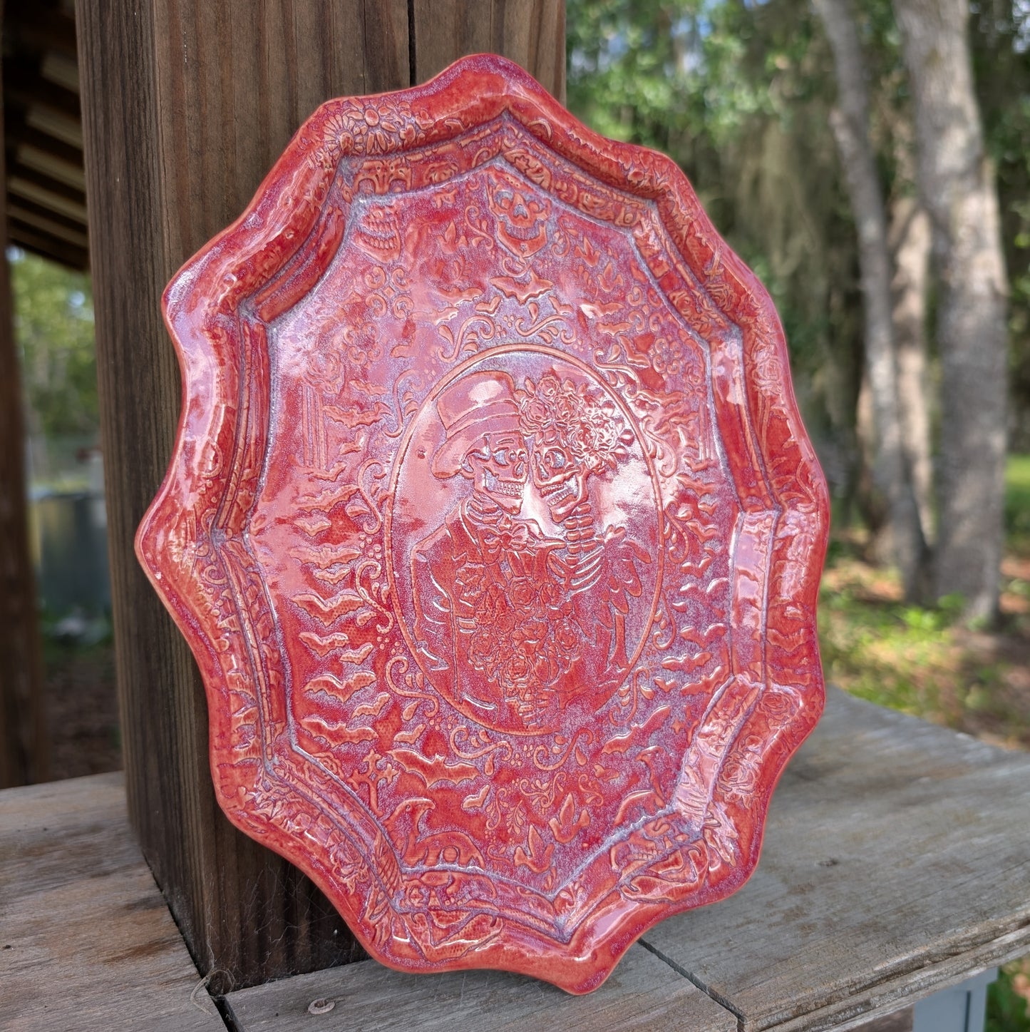 Large oval tray (Calavera couple)