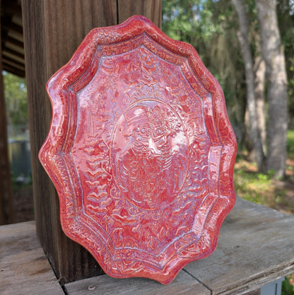 Large oval tray (Calavera couple)