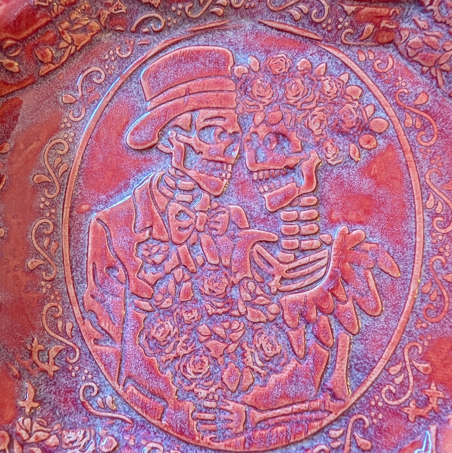 Large oval tray (Calavera couple)