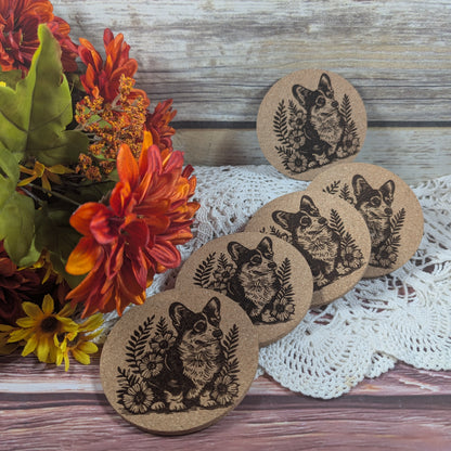 Corgi cork coaster