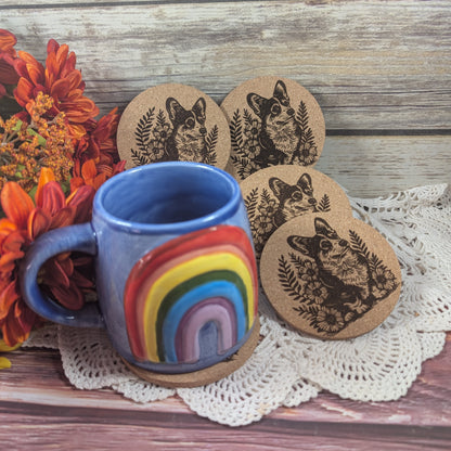 Corgi cork coaster
