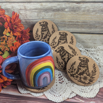 Golden Retriever cork coaster