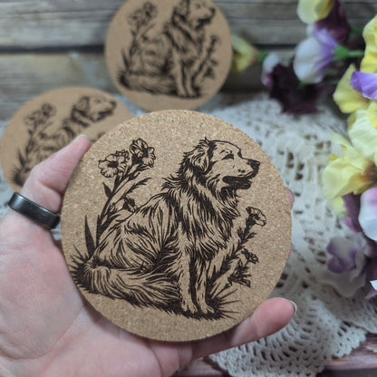 Great Pyrenees cork coaster