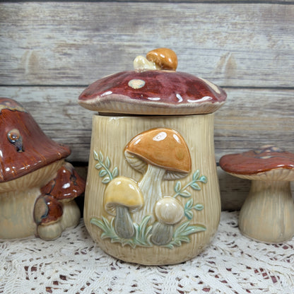 Retro Mushroom Canister Set (made-to-order, 6-8 weeks)