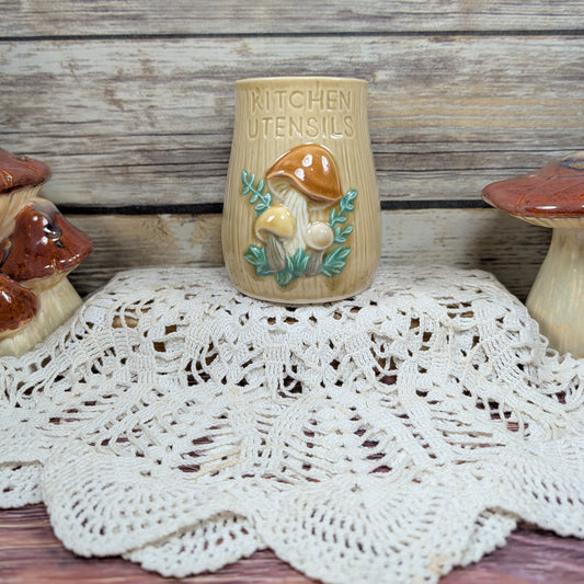 Retro Mushroom Utensil Holder (made-to-order, 6-8 weeks)