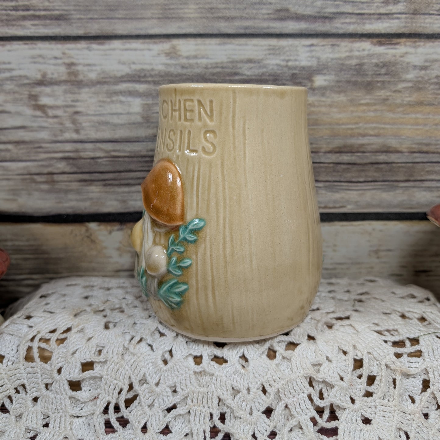 Retro Mushroom Utensil Holder (made-to-order, 6-8 weeks)