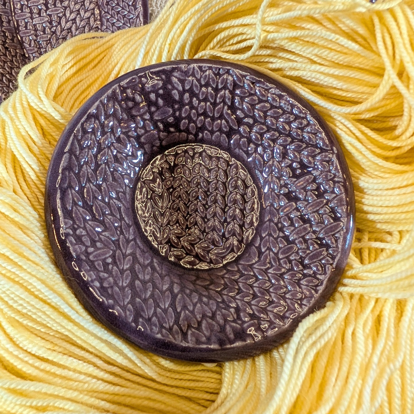 Tiny Trinket dish (knit stitch)