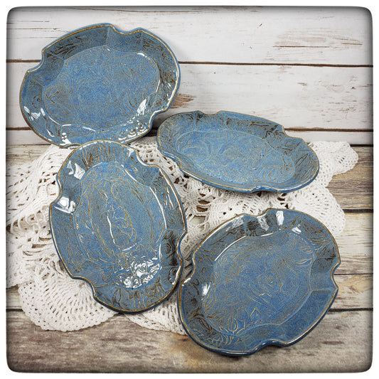 Rabbit soap dish (oval scalloped)