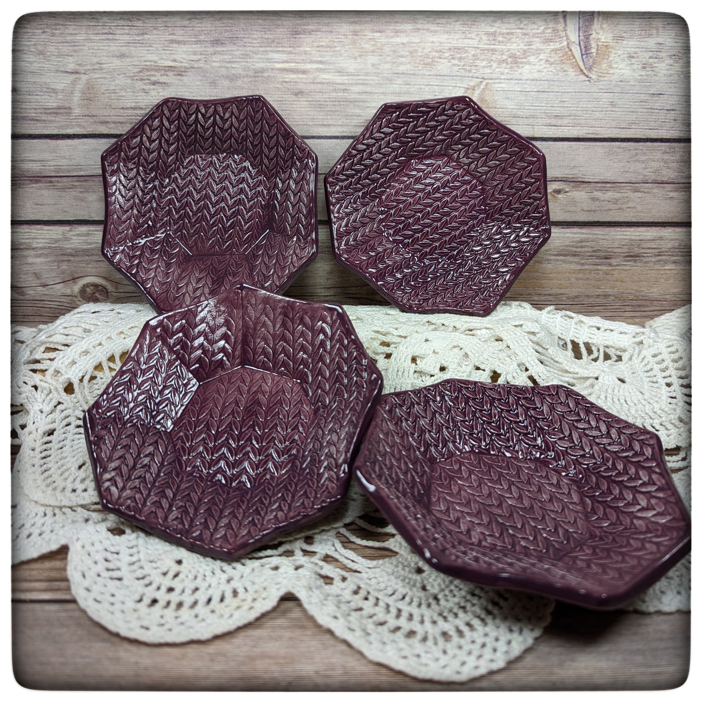Knit Stitch octagon dish (4.75 inch)