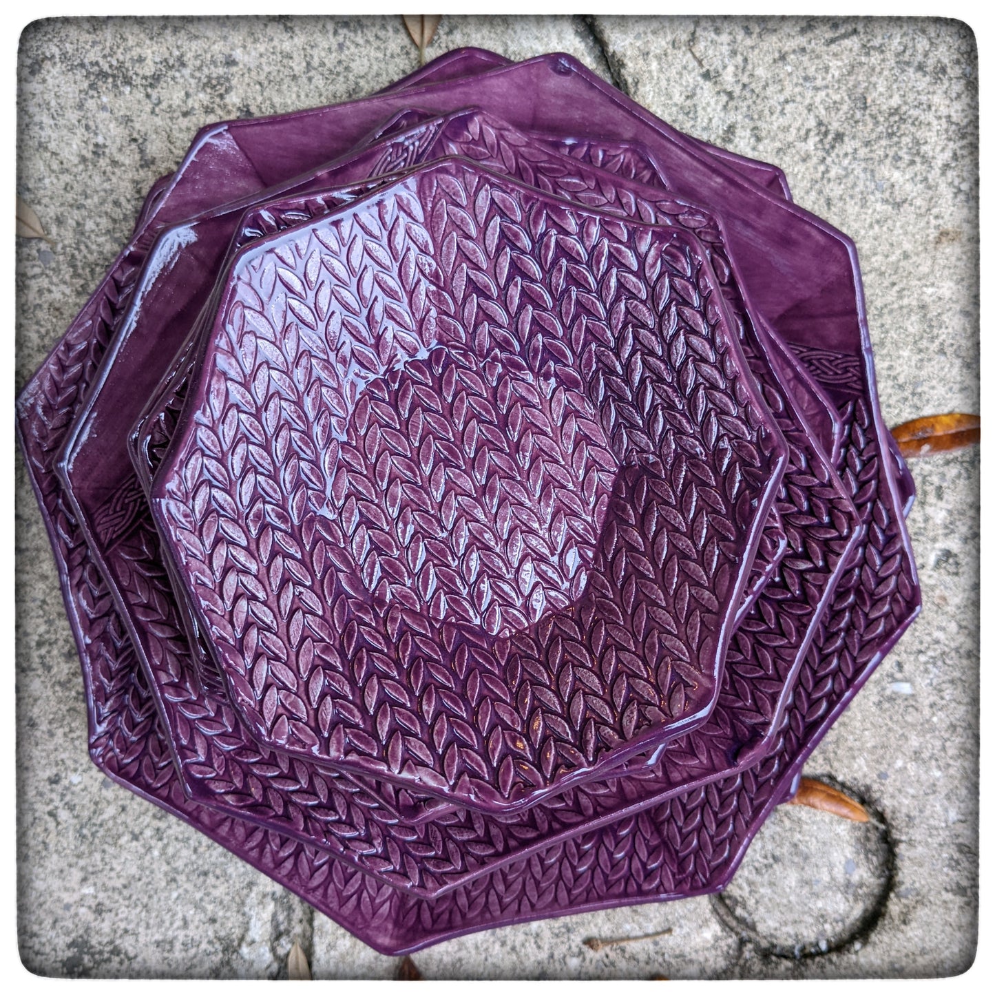 Knit Stitch octagon dish (4.75 inch)