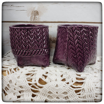 Knit Stitch whiskey cup