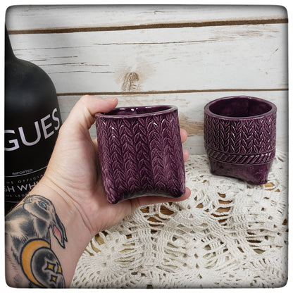 Knit Stitch whiskey cup