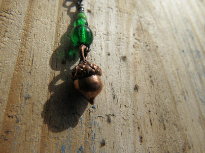 Acorn stitch marker set in green