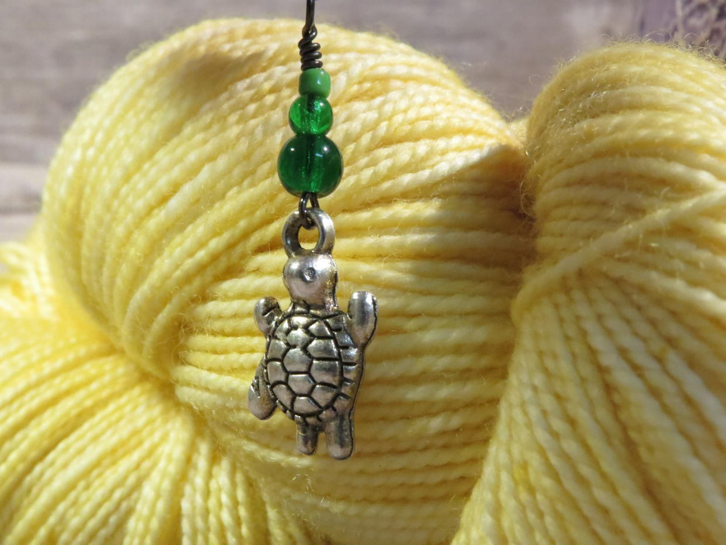 Turtle stitch marker set in green