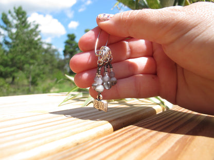 Book stitch marker set in gray