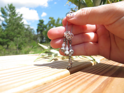 Cat stitch marker set in gray