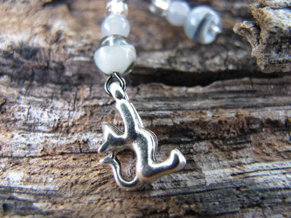 Cat stitch marker set in gray