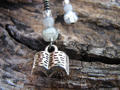 Book stitch marker set in gray
